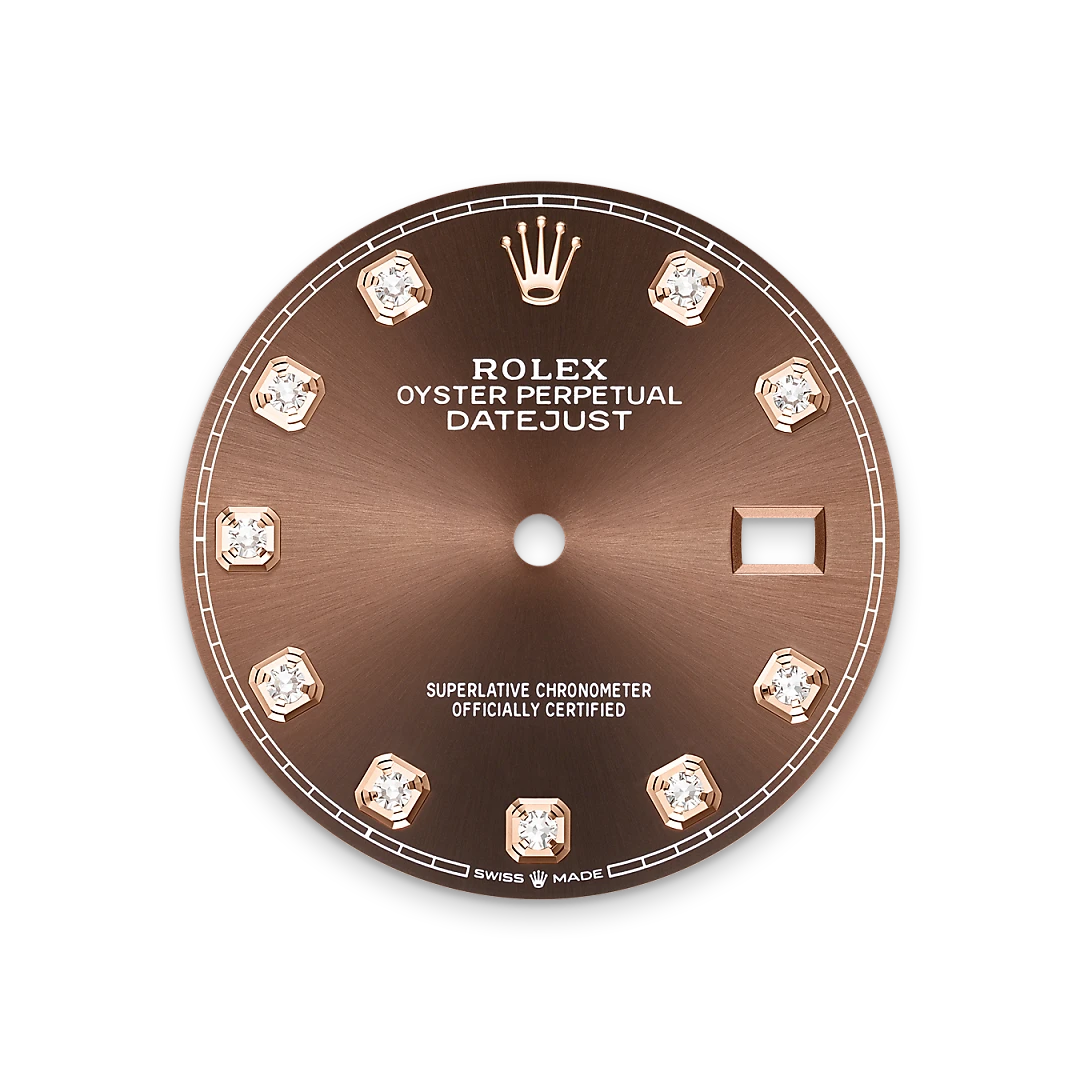 Rolex Datejust 36 in Oystersteel and Everose gold with a Chocolate dial with diamonds, fluted bezel, and Oyster bracelet - Gandelman Rolex Datejust 36 in Oystersteel and Everose gold with a Chocolate dial with diamonds, fluted bezel, and Oyster bracelet - Gandelman