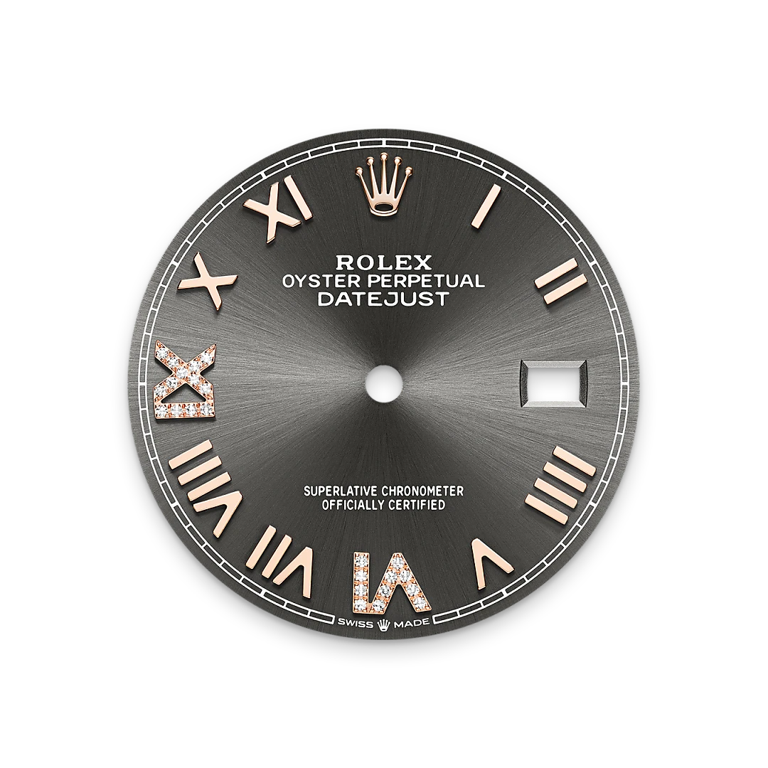 Rolex Datejust 36 in Oystersteel, Everose gold and diamonds with a Slate set with diamonds dial, diamond-set bezel, Jubilee bracelet m126281rbr-0035 - Gandelman Rolex Datejust 36 in Oystersteel, Everose gold and diamonds with a Slate set with diamonds dial, diamond-set bezel, Jubilee bracelet m126281rbr-0035 - Gandelman