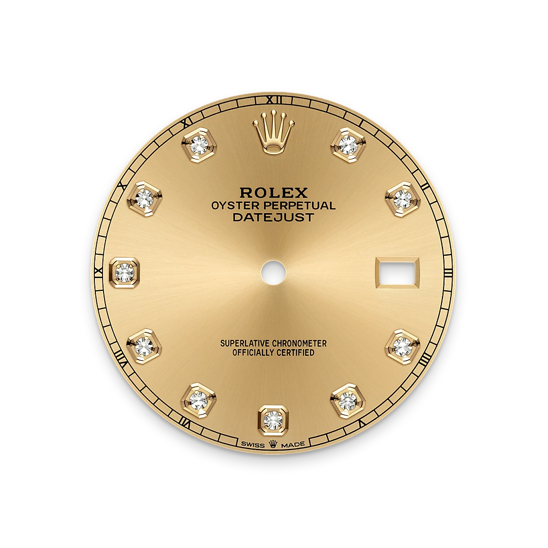 Rolex Datejust 41 in Oystersteel and yellow gold with a Champagne-colour set with diamonds set with diamonds dial, fluted bezel, Oyster bracelet, m126333-0011 - Gandelman