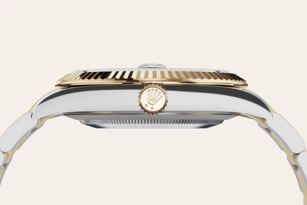 Rolex Datejust 41 in Oystersteel and yellow gold with a Champagne-colour set with diamonds set with diamonds dial, fluted bezel, Oyster bracelet - Gandelman