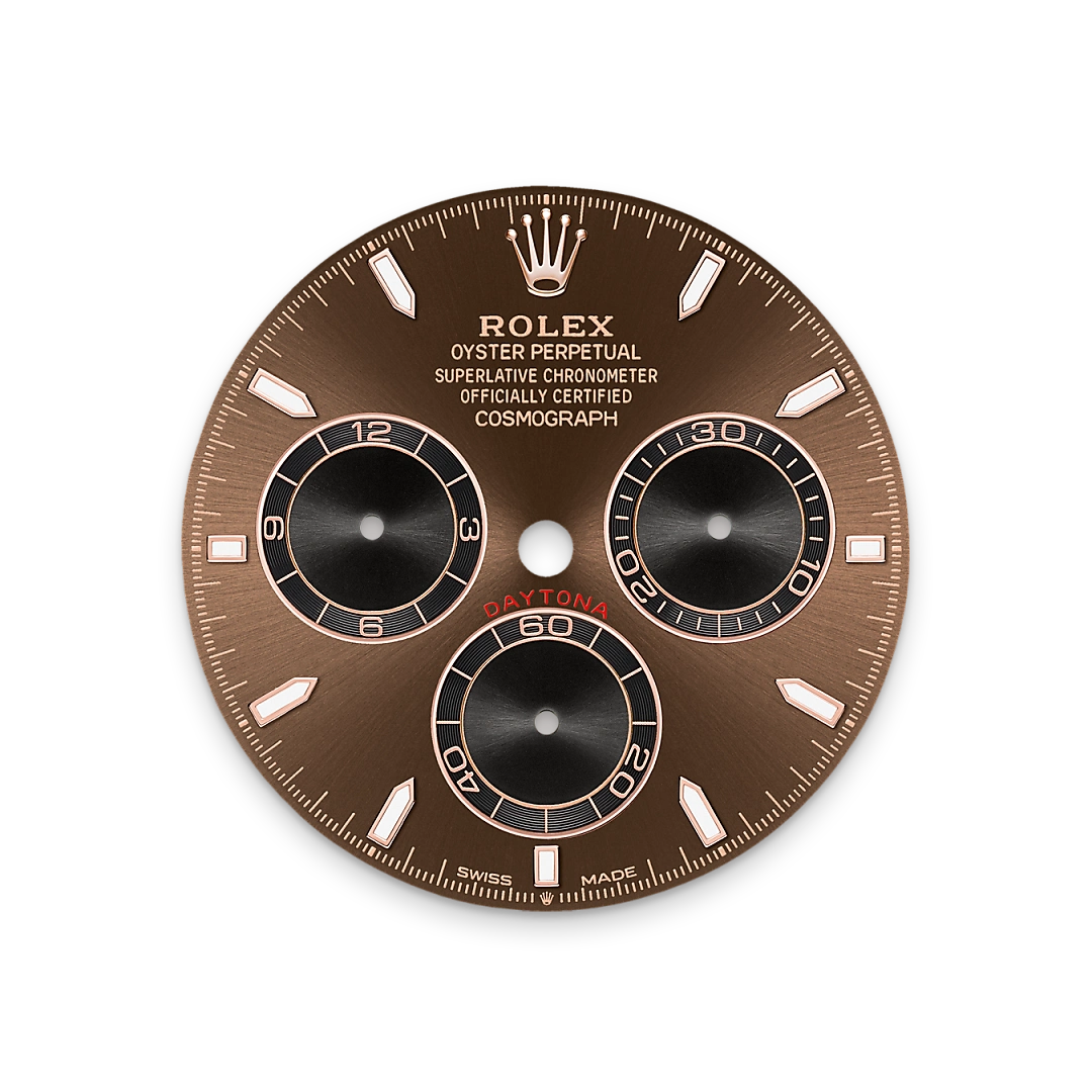 Rolex Cosmograph Daytona in Everose gold with Bright chocolate and black dial, and Oyster bracelet, m126505-0005 - Gandelman