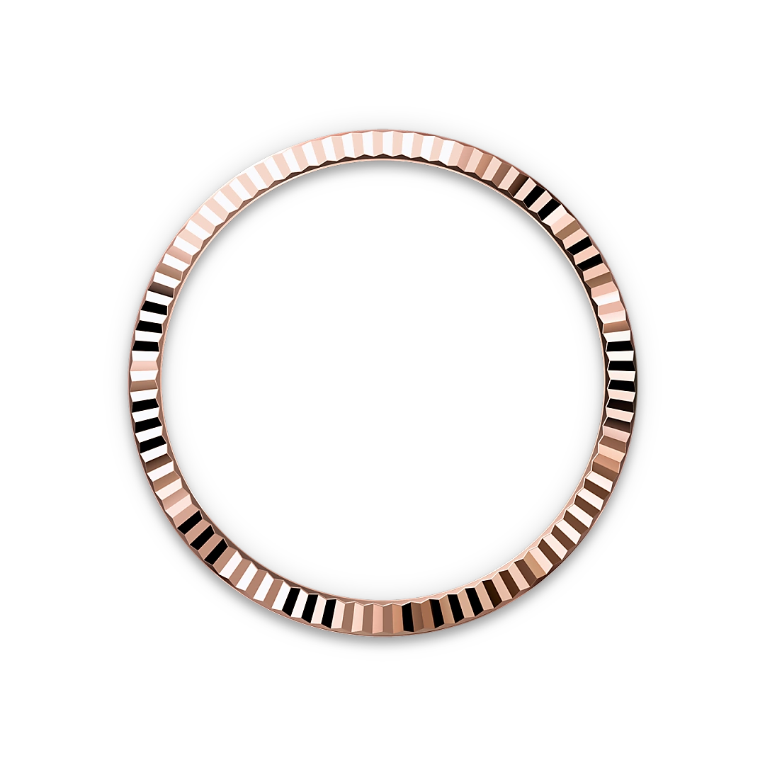 Rolex Day-Date 36 in Everose gold, White dial, fluted bezel, and President bracelet, m128235-0070 - Gandelman