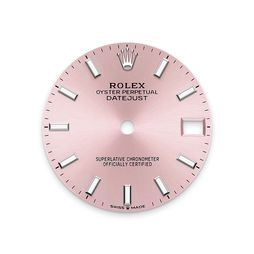 Rolex Datejust 31 in Oystersteel and white gold with a Pink dial, fluted bezel, Jubilee bracelet, m278274-0014 - Gandelman