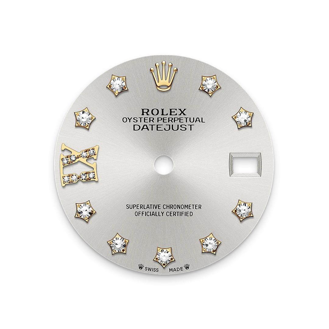 Rolex Lady-Datejust in Oystersteel and yellow gold with a Silver set with diamonds dial, fluted bezel, and Jubilee bracelet, m279173-0003 - Gandelman Rolex Lady-Datejust in Oystersteel and yellow gold with a Silver set with diamonds dial, fluted bezel, and Jubilee bracelet, m279173-0003 - Gandelman
