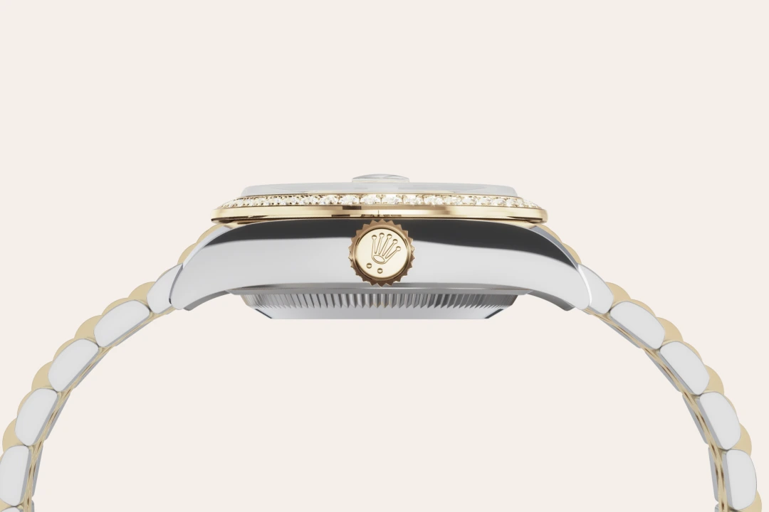 Rolex Lady-Datejust in Oystersteel, yellow gold and diamonds with a Champagne-colour dial, Diamond-set bezel, Jubilee bracelet, m279383rbr-0001 - Gandelman Rolex Lady-Datejust in Oystersteel, yellow gold and diamonds with a Champagne-colour dial, Diamond-set bezel, Jubilee bracelet, m279383rbr-0001 - Gandelman