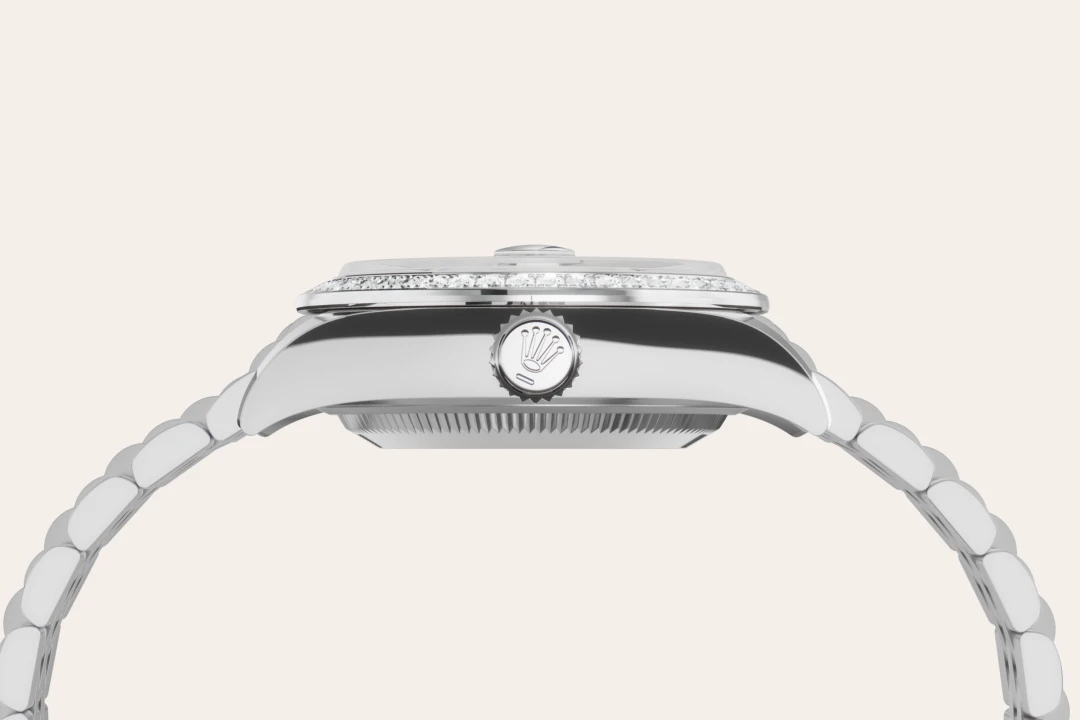 Rolex Lady-Datejust in Oystersteel, white gold and diamonds with a White mother-of-pearl set with diamonds dial, Diamond-set bezel, Jubilee bracelet, m279384rbr-0011 - Gandelman Rolex Lady-Datejust in Oystersteel, white gold and diamonds with a White mother-of-pearl set with diamonds dial, Diamond-set bezel, Jubilee bracelet, m279384rbr-0011 - Gandelman
