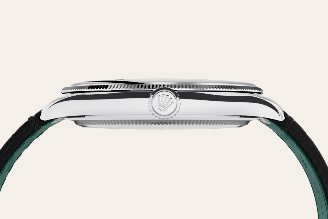 Rolex 1908 in platinum with an ice bleu dial, and leather bracelet, M52506-0003 - Gandelman Rolex 1908 in platinum with an ice bleu dial, and leather bracelet, M52506-0003 - Gandelman